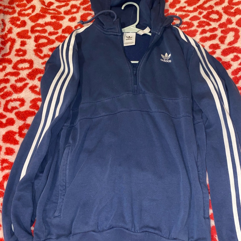 Adidas Men's and Women’s  Blue Hoodie Sweater